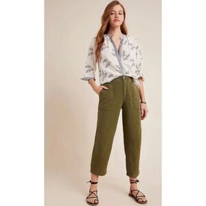 Anthropologie Audra Utility Pants New With Tags Size 28 Linen Blend